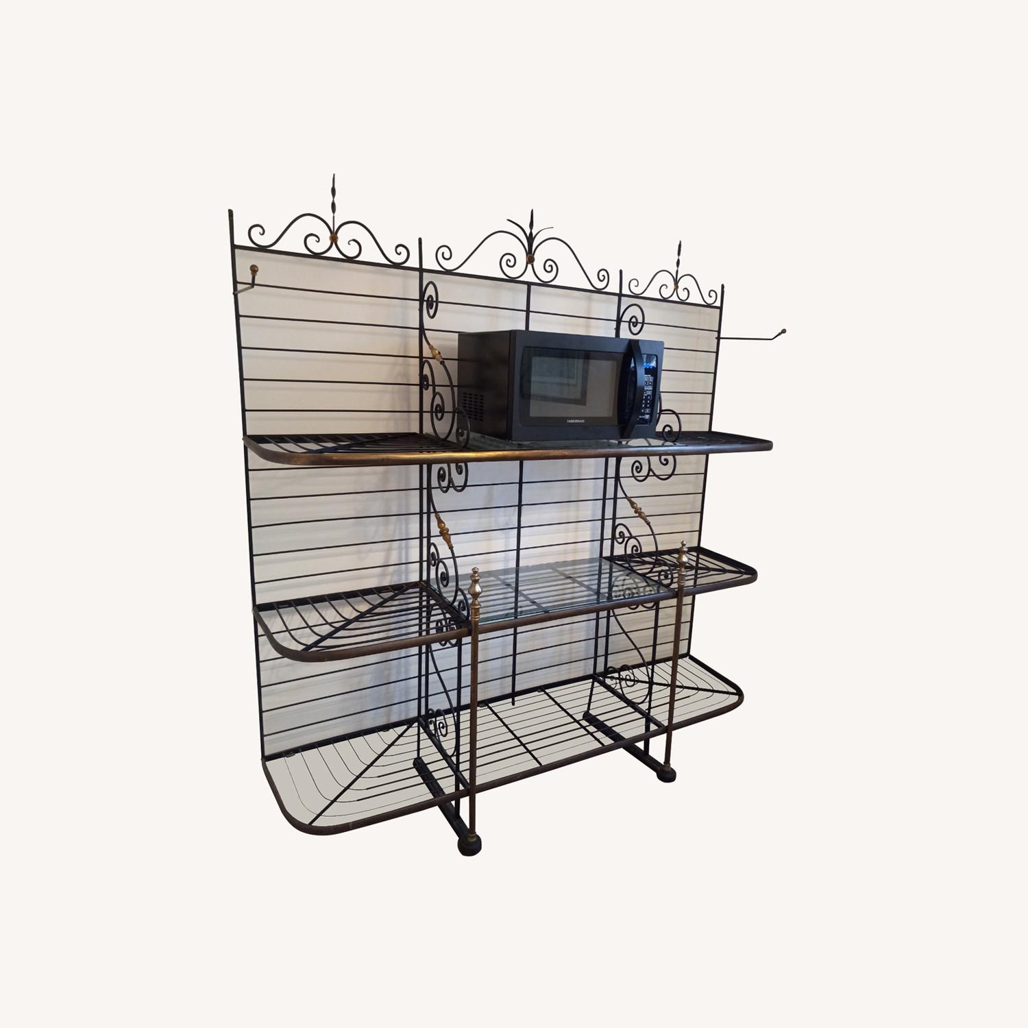 Black Vintage Iron French Bakers Rack - image-0