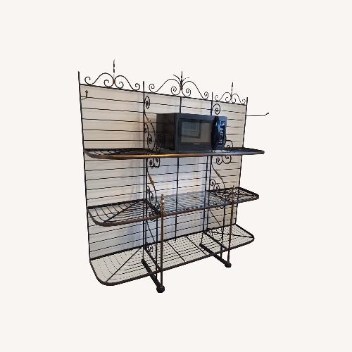 Used Black Vintage Iron French Bakers Rack for sale on AptDeco