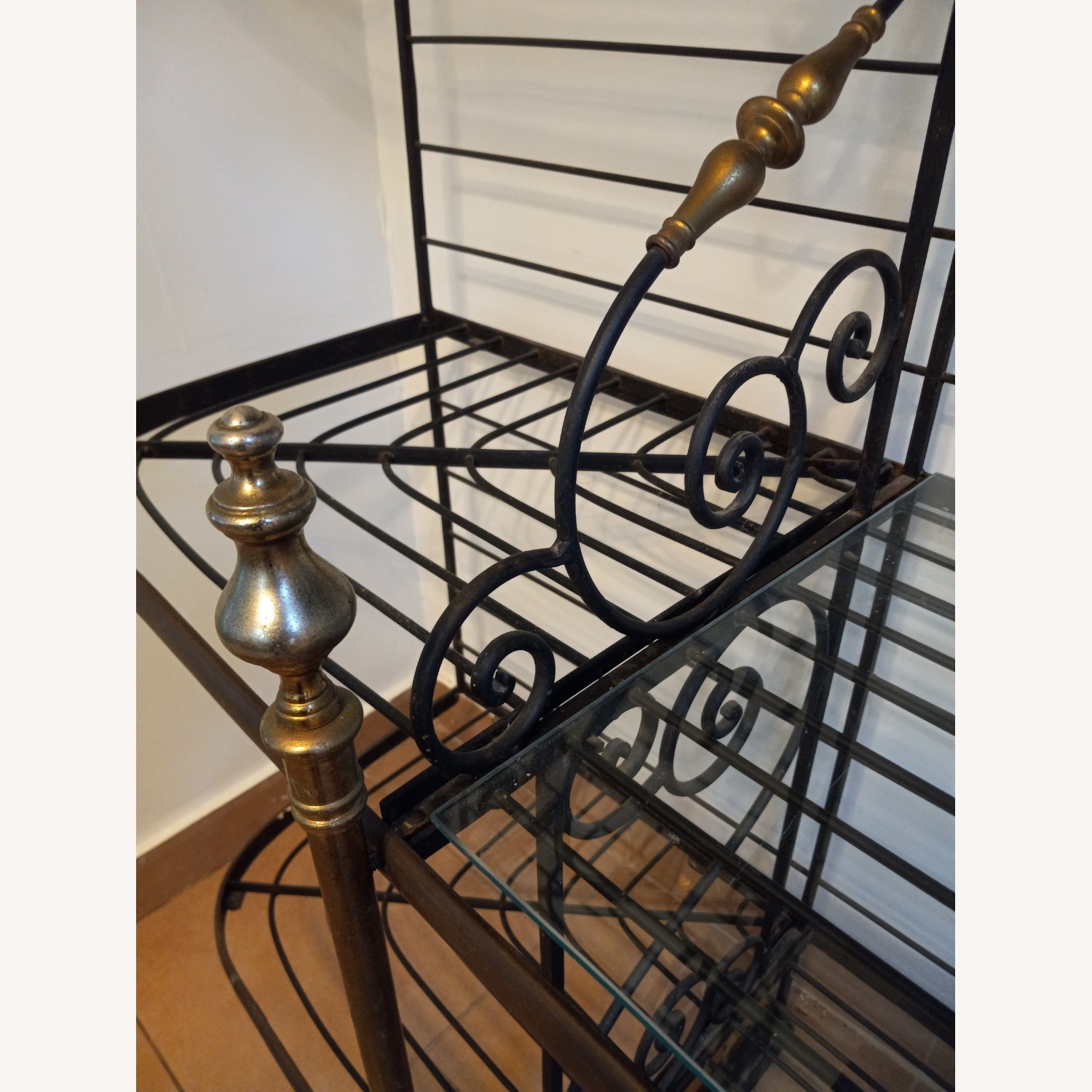 Black Vintage Iron French Bakers Rack - image-6