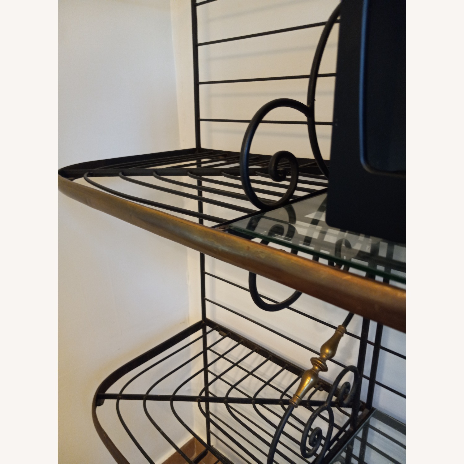 Black Vintage Iron French Bakers Rack - image-4