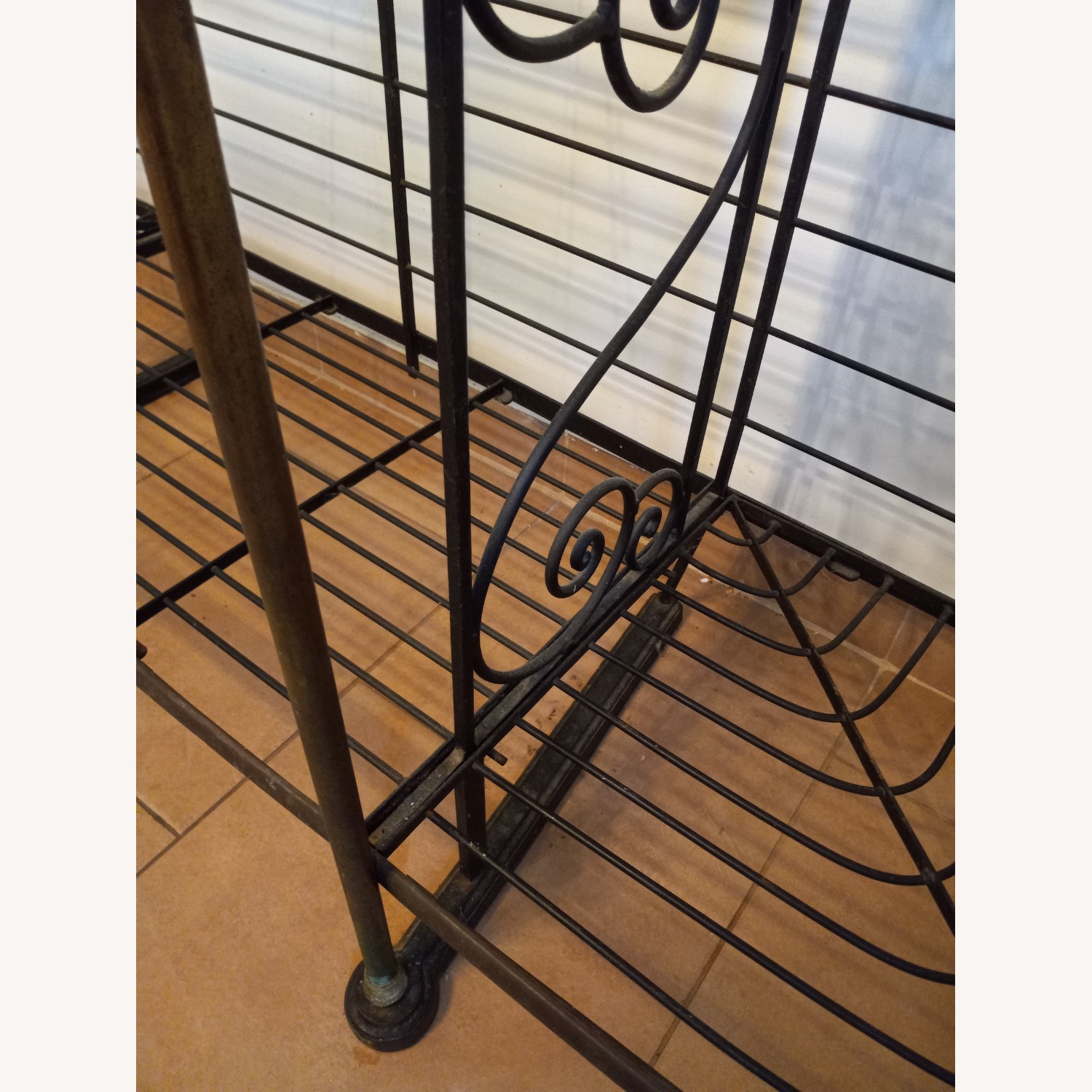 Black Vintage Iron French Bakers Rack - image-3