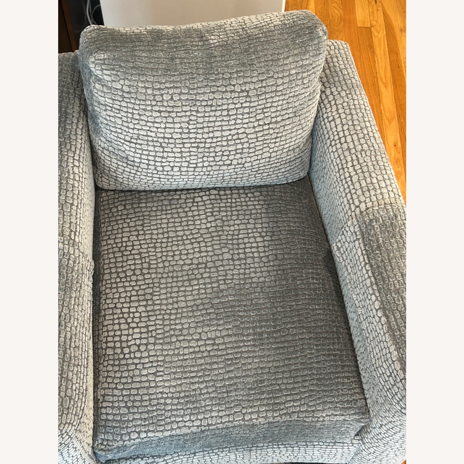 Lee Industries Blue Fabric Swivel Accent Chairs - image-9