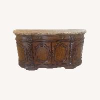 Antique Dark Brown Wood Sideboard