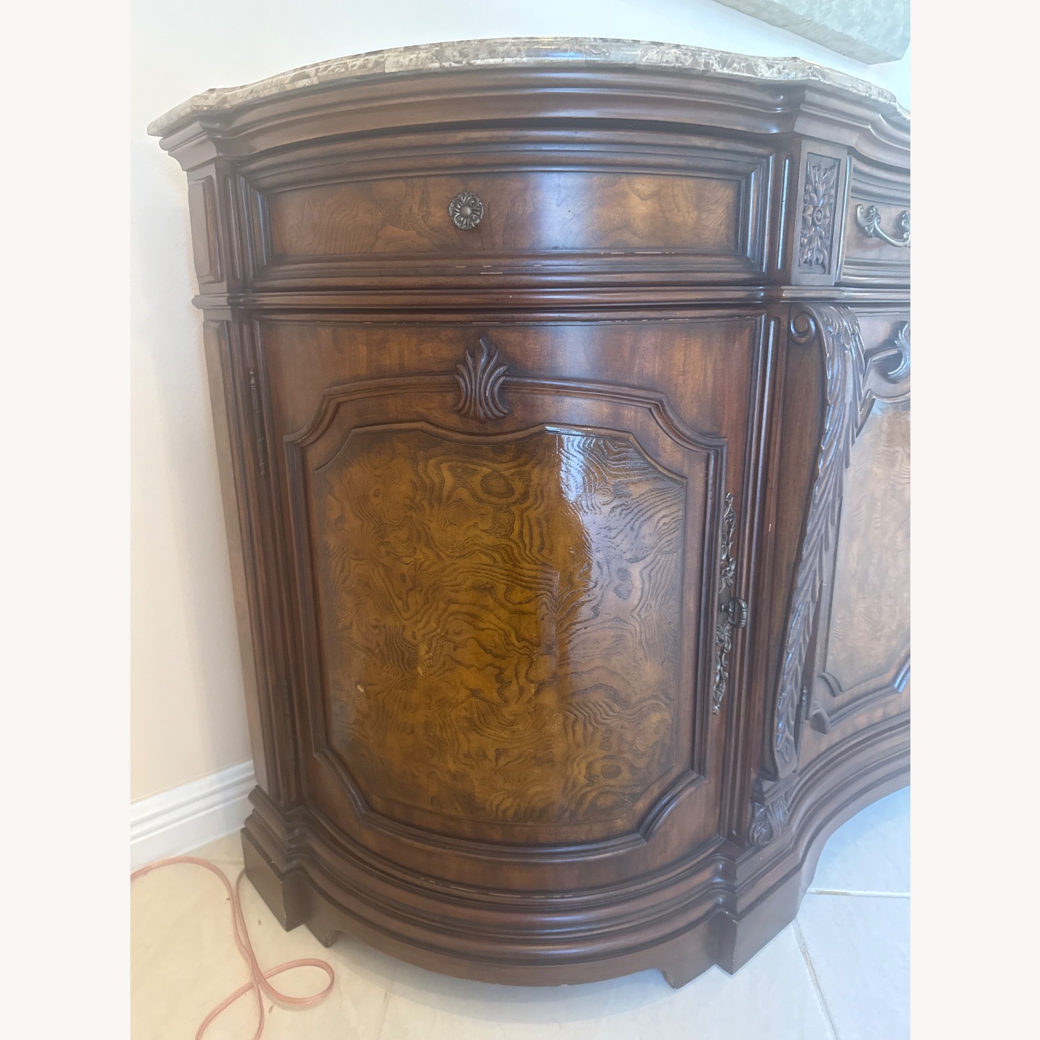 Antique Dark Brown Wood Sideboard - image-2