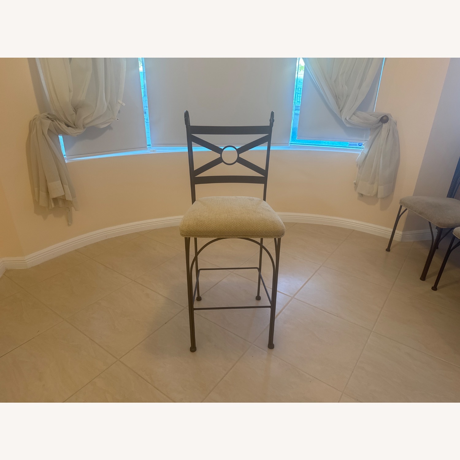 Light Brown Fabric Stool - image-2