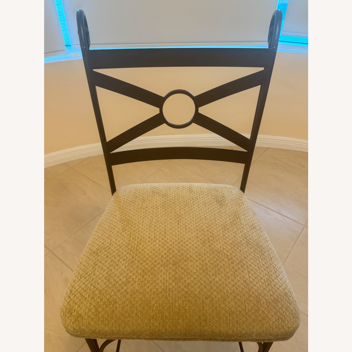 Light Brown Fabric Stool - image-5