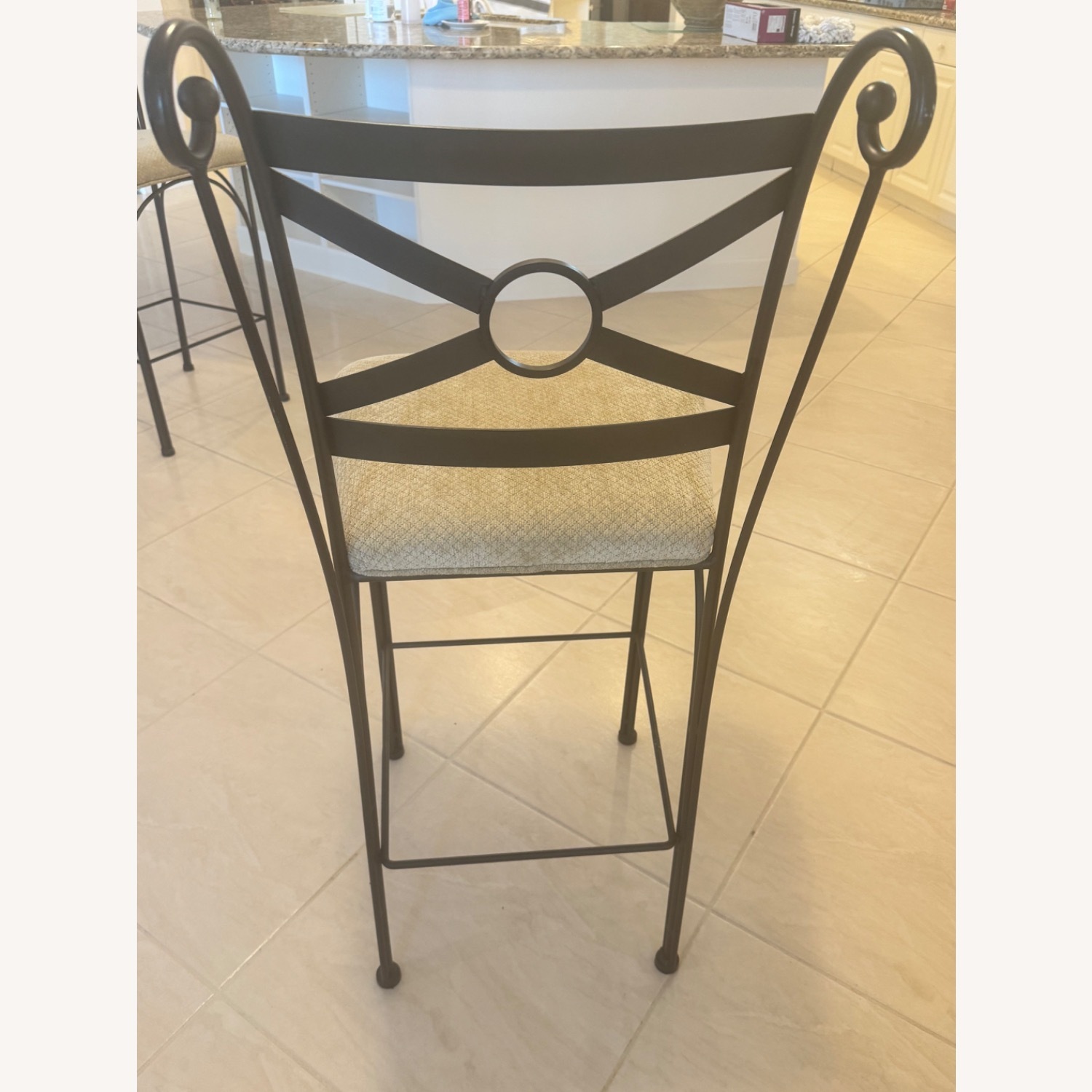 Light Brown Fabric Stool - image-4