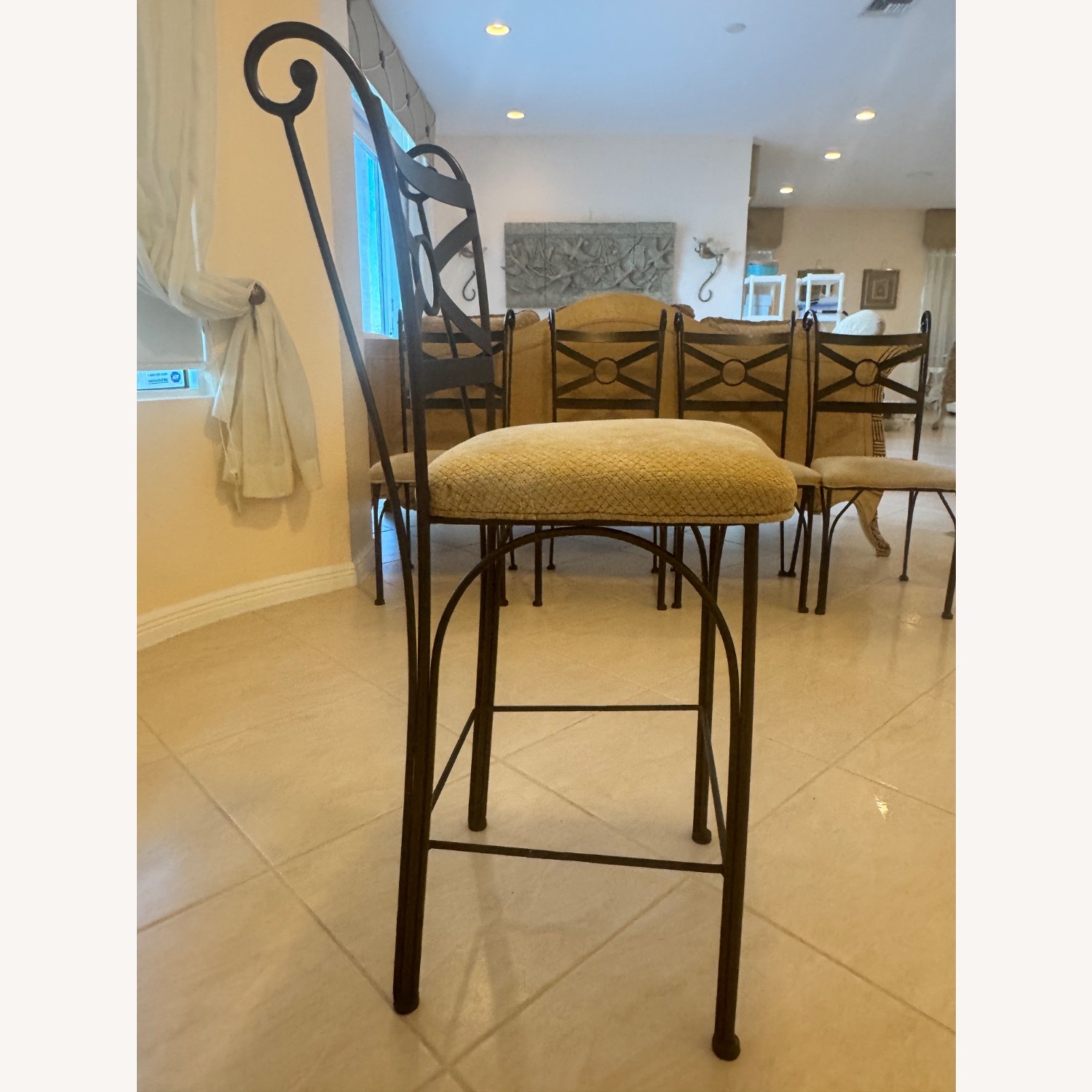 Light Brown Fabric Stool - image-6