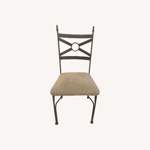 Used Antique Light Brown Fabric Dining Chairs for sale on AptDeco
