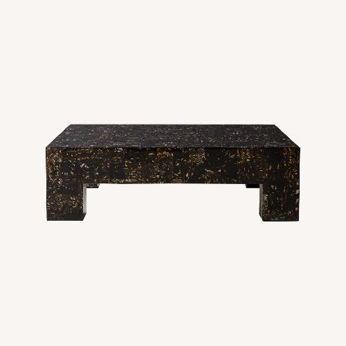 Used CB2 Scatola 48" Square Brown Tiled Resin Coffee Table for sale on AptDeco