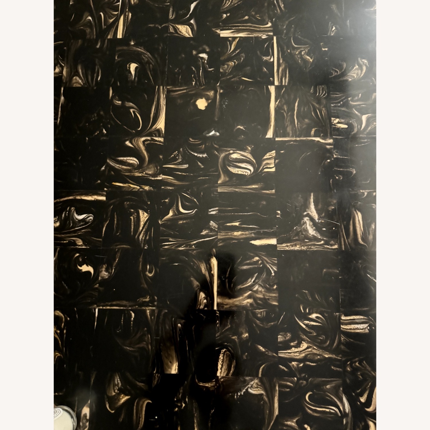 CB2 Scatola 48" Square Brown Tiled Resin Coffee Table - image-4