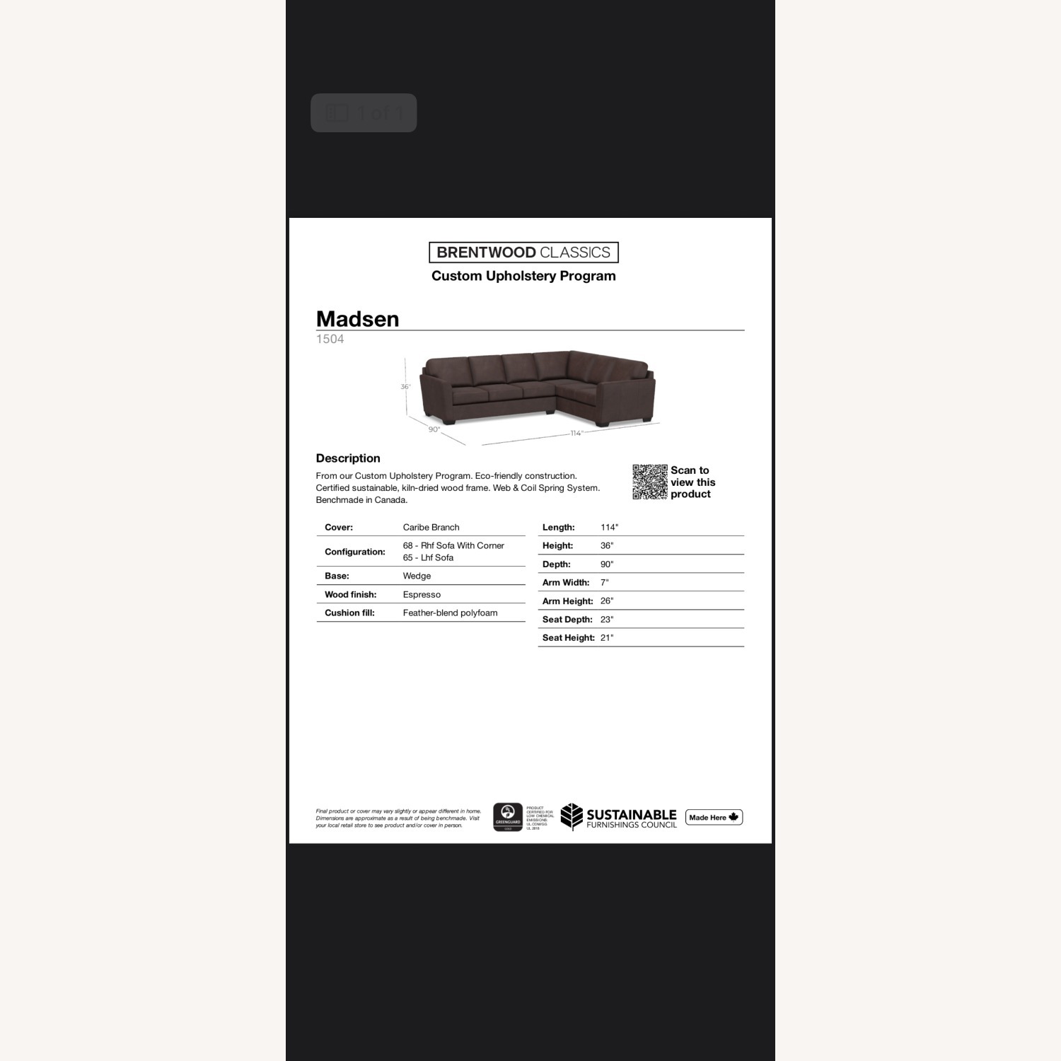 Dark Brown Leather 2 Piece Sectional - image-4