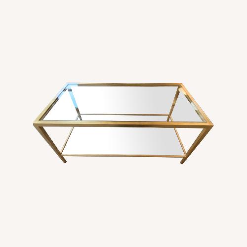 Used Kravet Gold Glass Coffee Table for sale on AptDeco