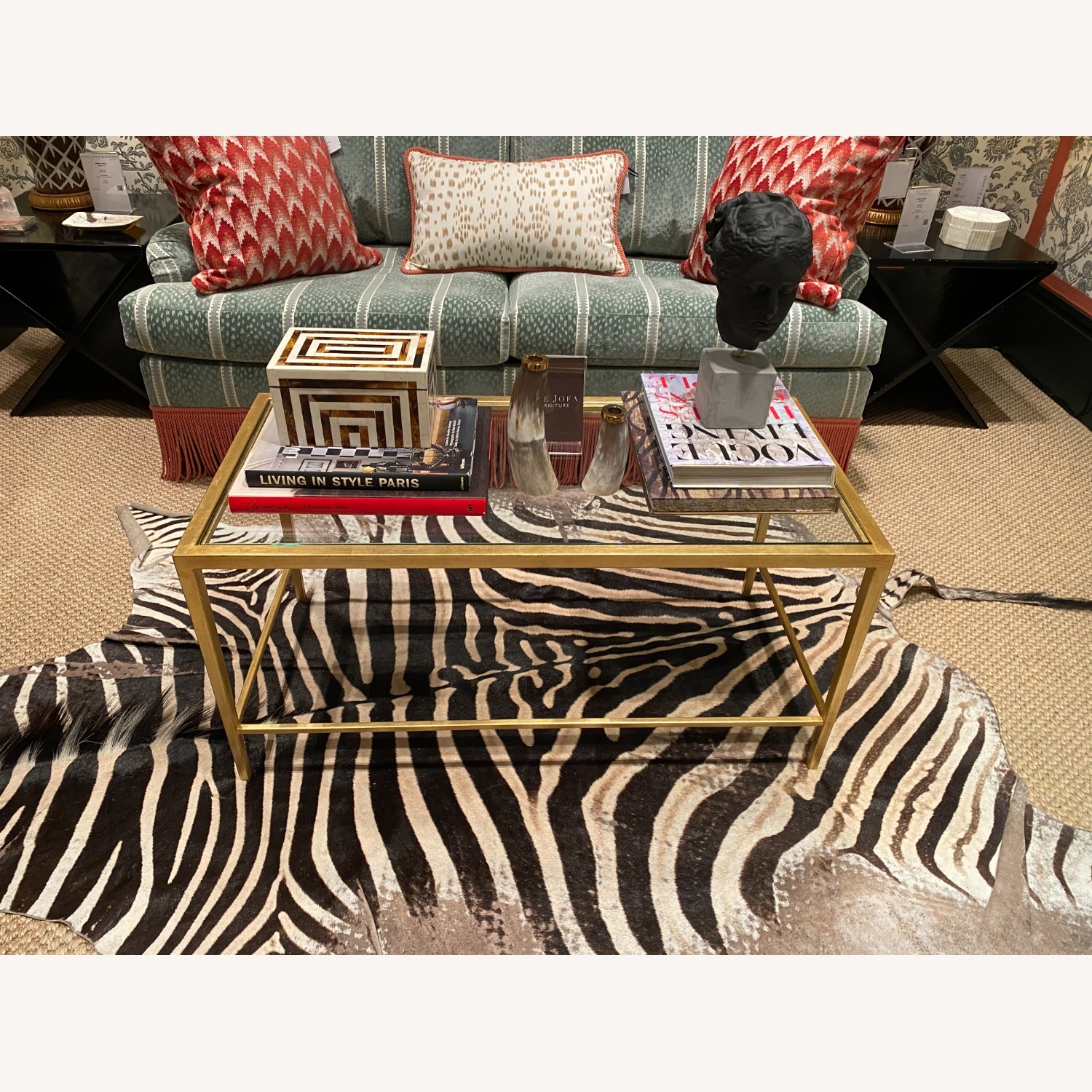 Kravet Gold Glass Coffee Table - image-5