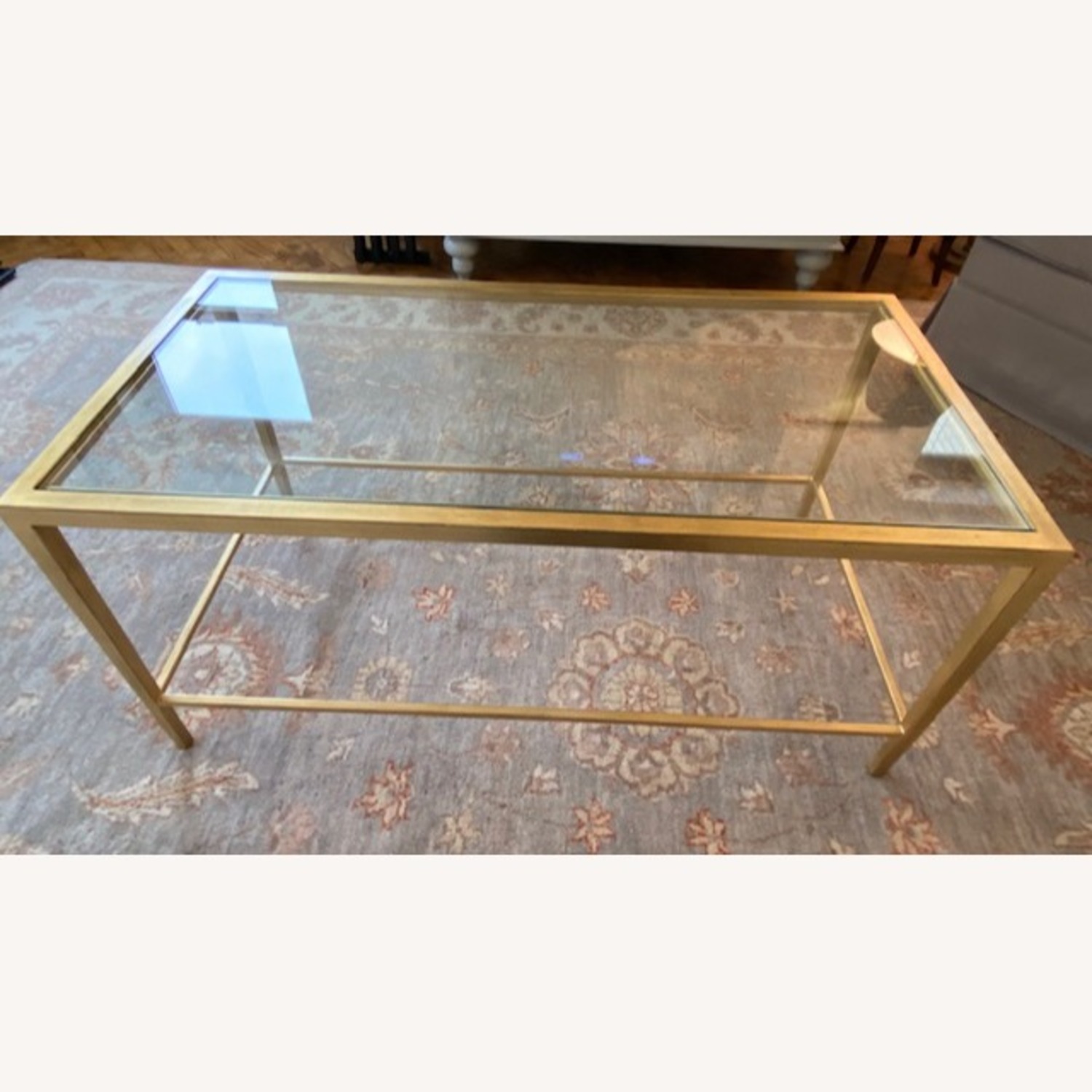 Kravet Gold Glass Coffee Table - image-2