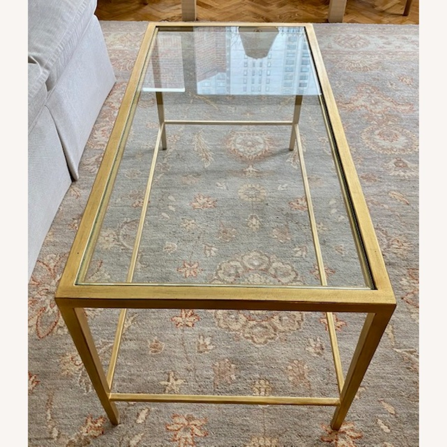 Kravet Gold Glass Coffee Table - image-3