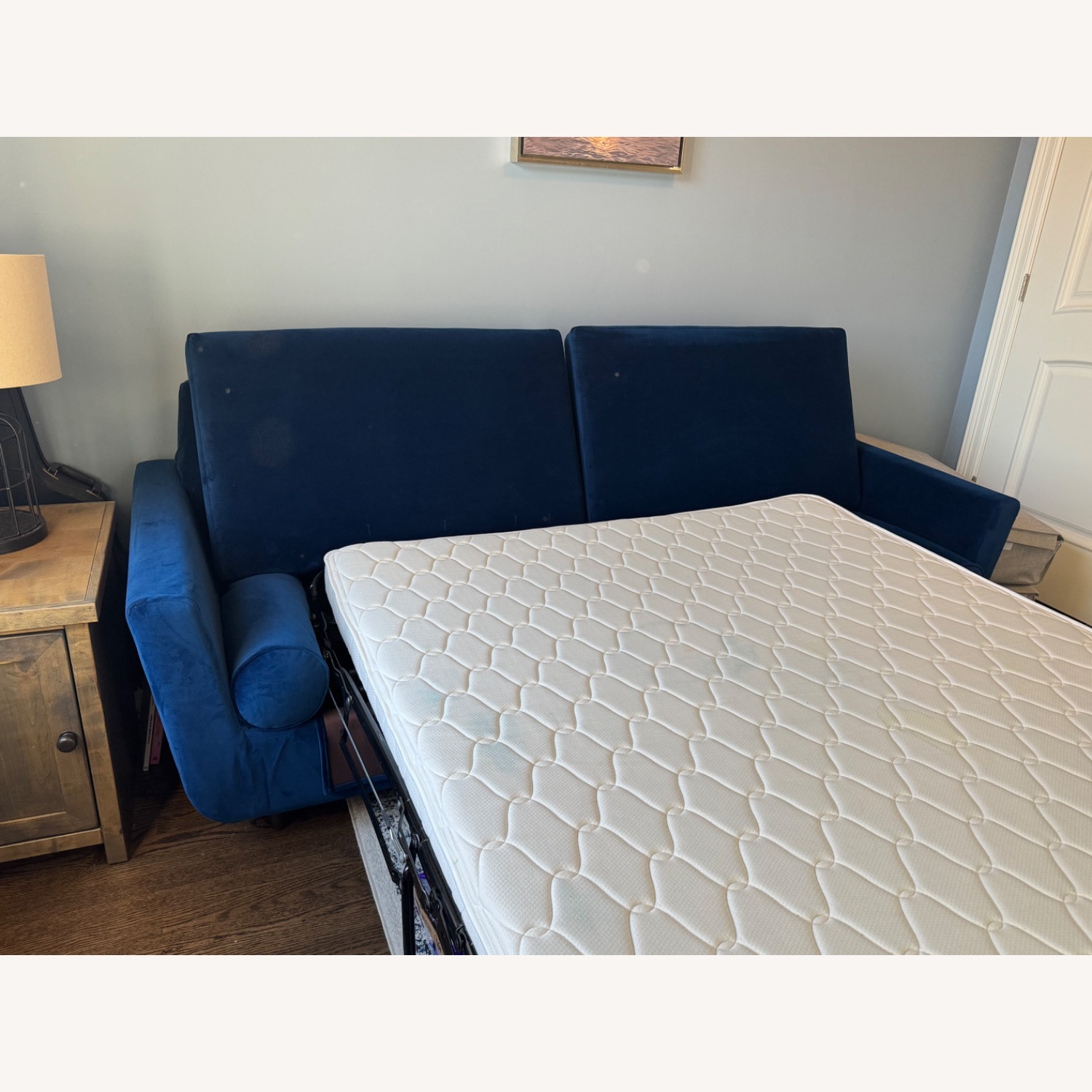 Joybird Hughes Blue Velvet Sleeper Sofa - image-3