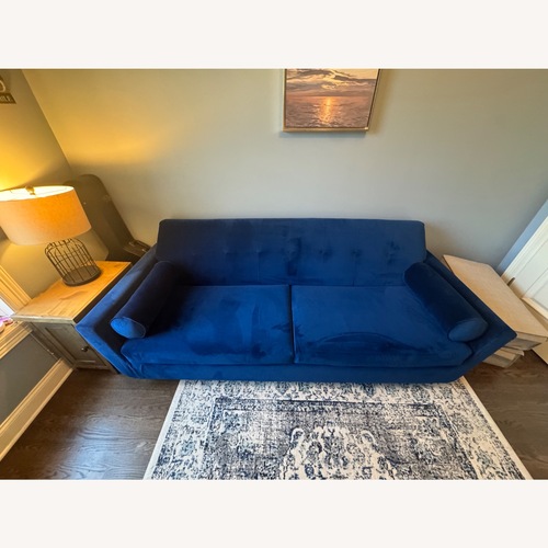 Used Joybird Hughes Blue Velvet Sleeper Sofa for sale on AptDeco