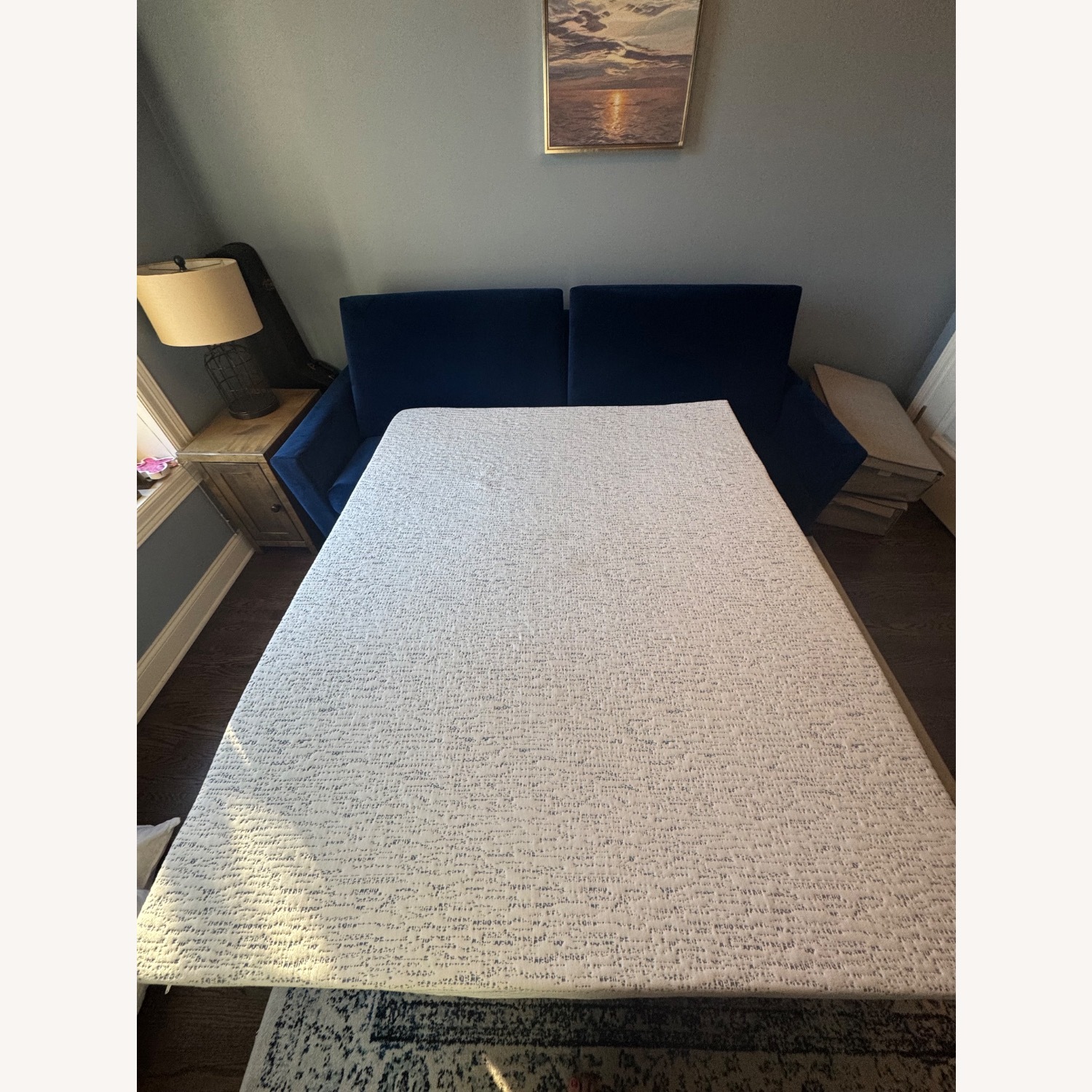 Joybird Hughes Blue Velvet Sleeper Sofa - image-4