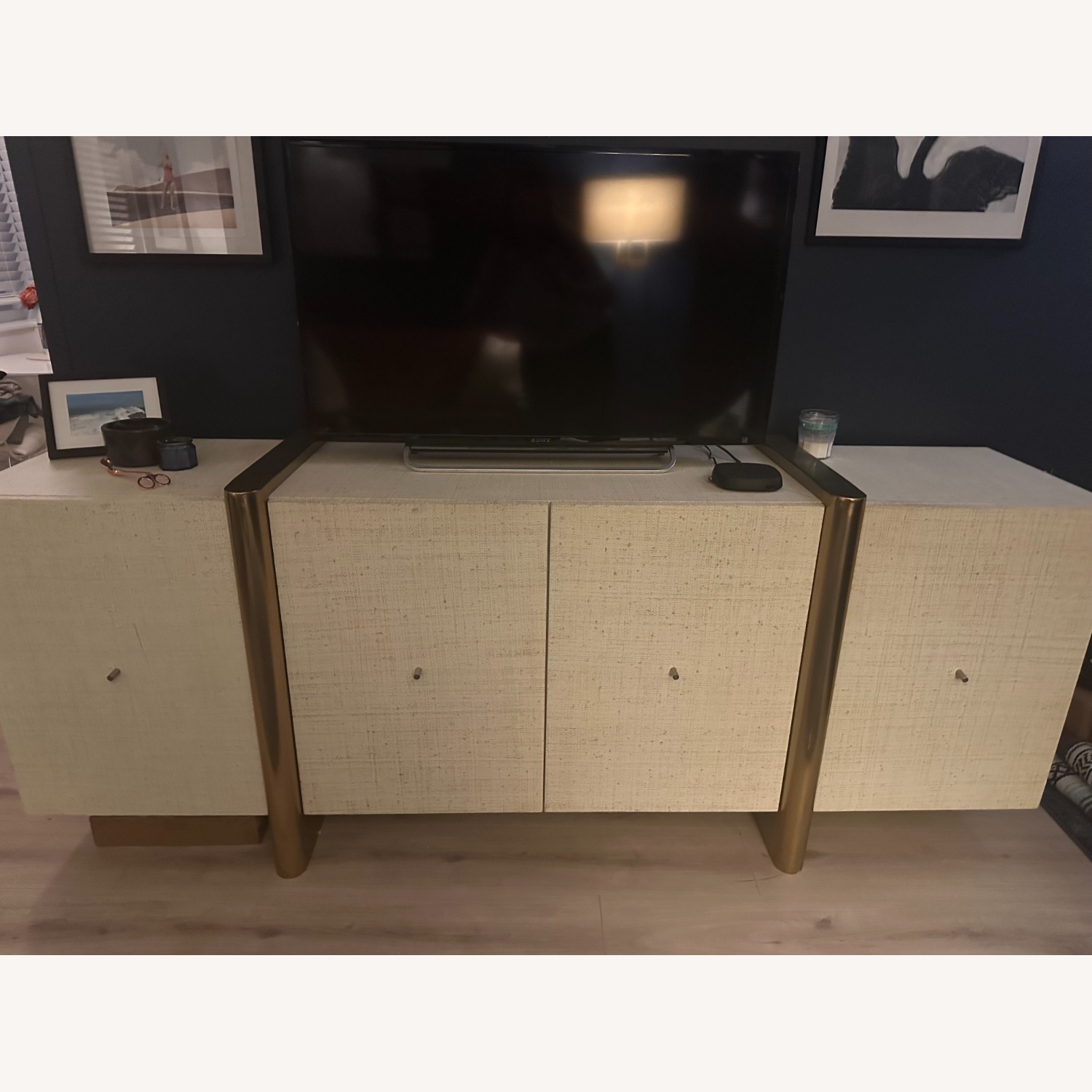 CB2 Dorset 81" White Linen Credenza  - image-1