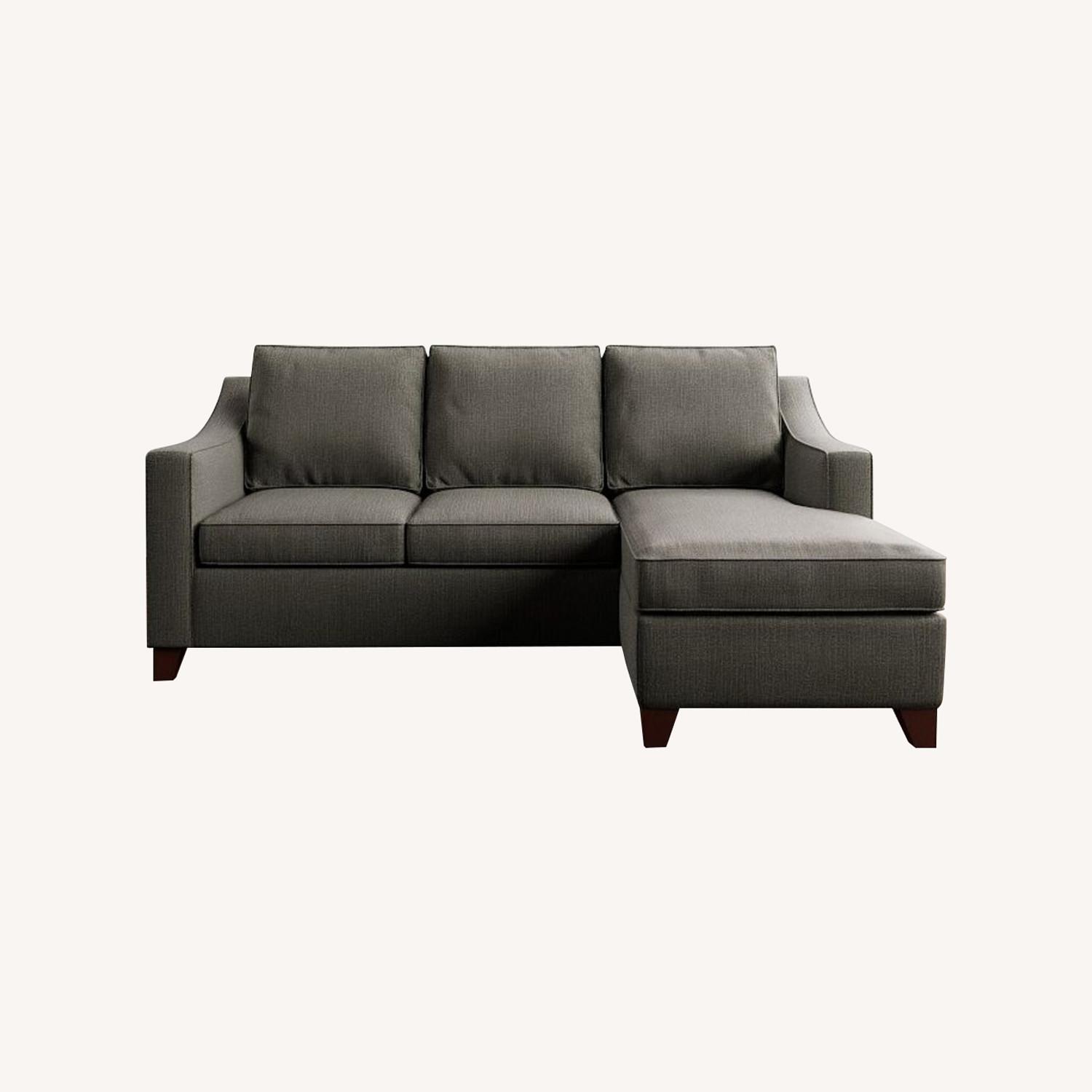 Pottery Barn Dark Gray Velvet Sleeper Sofa - image-0