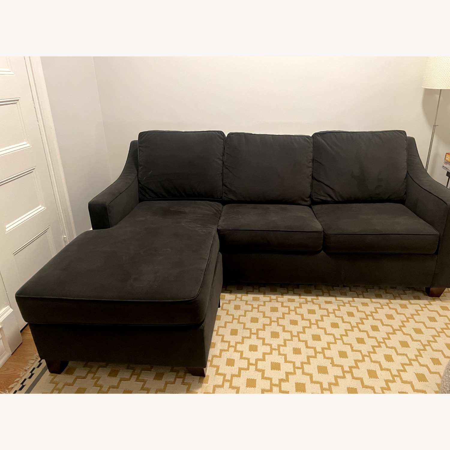 Pottery Barn Dark Gray Velvet Sleeper Sofa - image-2