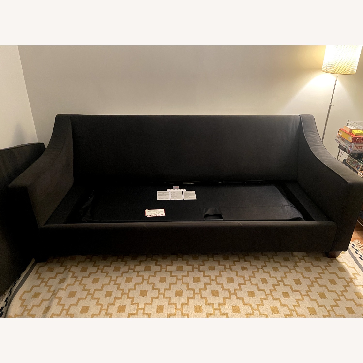 Pottery Barn Dark Gray Velvet Sleeper Sofa - image-6