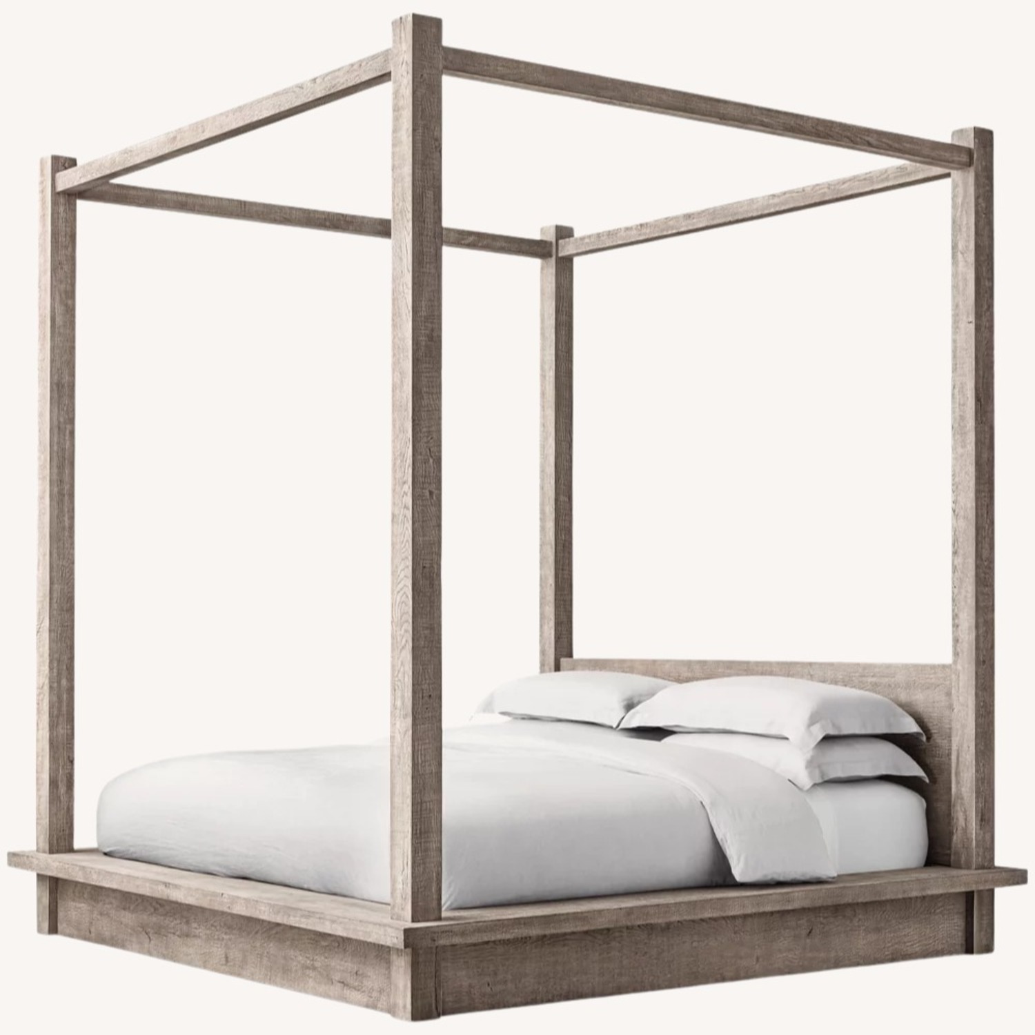 Restoration Hardware Reclaimed European Oak Canopy Bed – Queen  - image-0