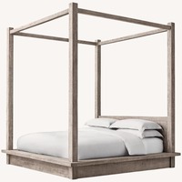 Restoration Hardware Reclaimed European Oak Canopy Bed – Queen