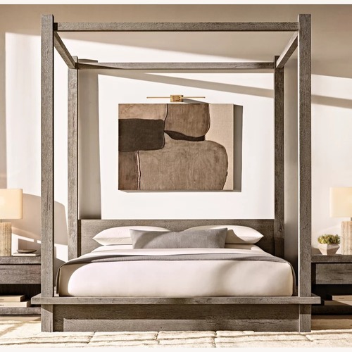 Used Restoration Hardware Reclaimed European Oak Canopy Bed – Queen for sale on AptDeco