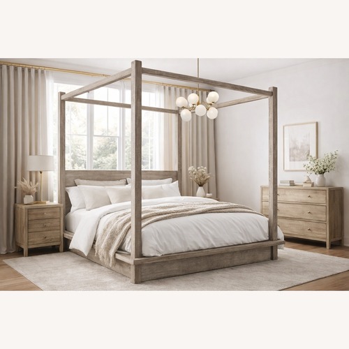 Used Restoration Hardware Reclaimed European Oak Canopy Bed – Queen  for sale on AptDeco