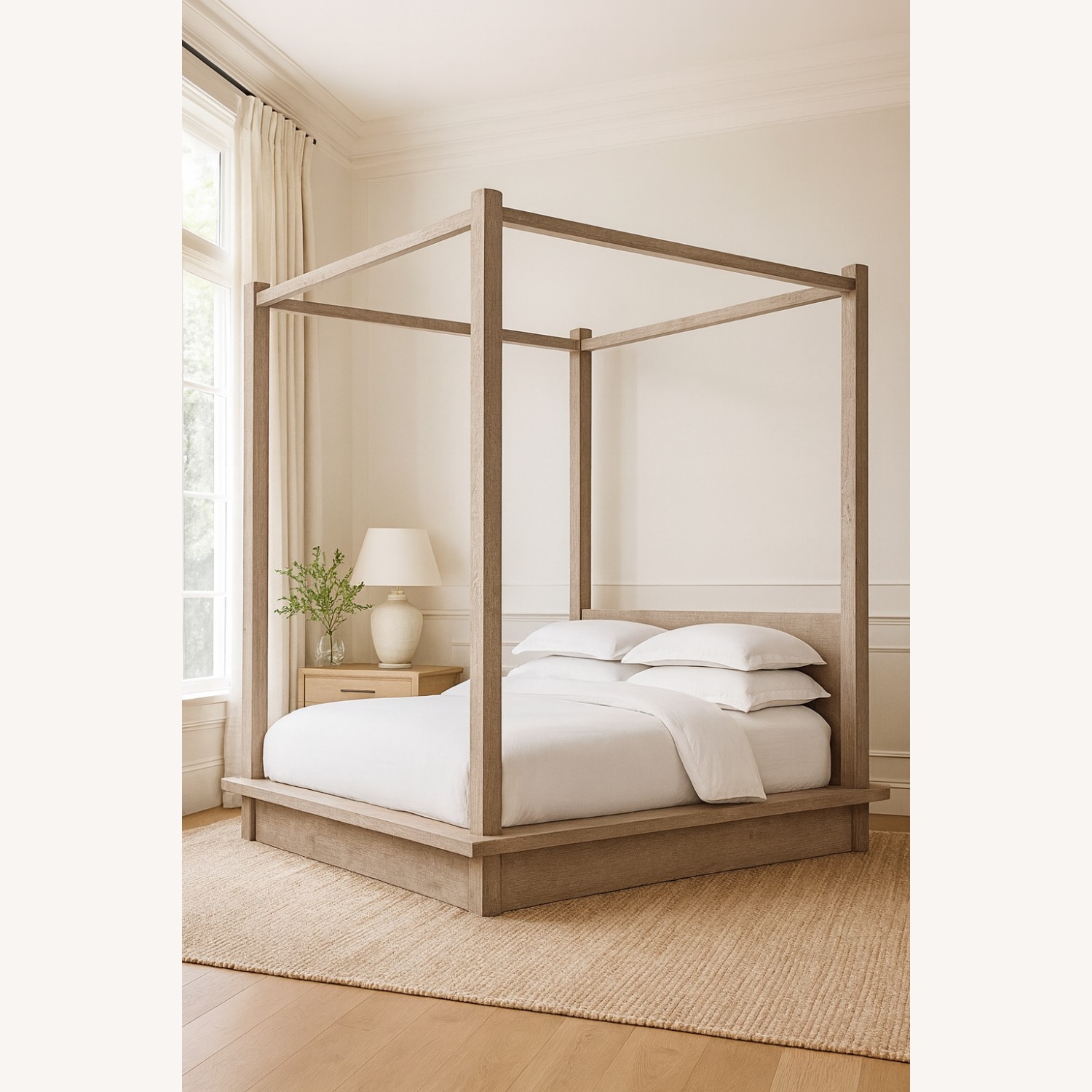 Restoration Hardware Reclaimed European Oak Canopy Bed – Queen  - image-8