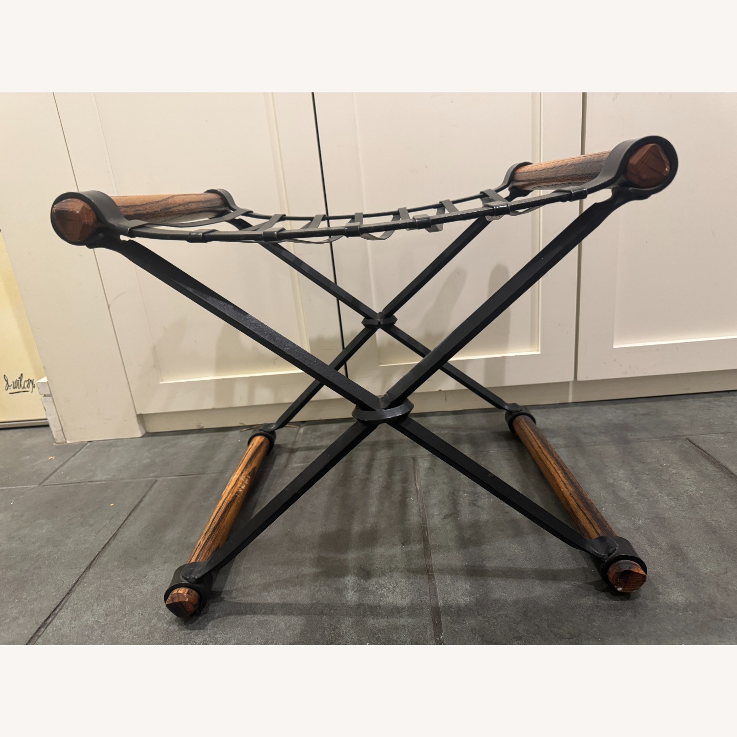 Vintage/Antique Finds Dark Brown Iron Bench - image-4