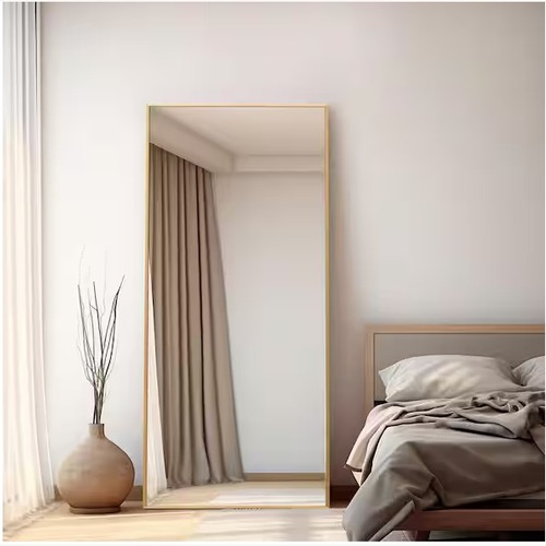 Used Home Depot Full Length Versatile Gold Floor Mirror for sale on AptDeco