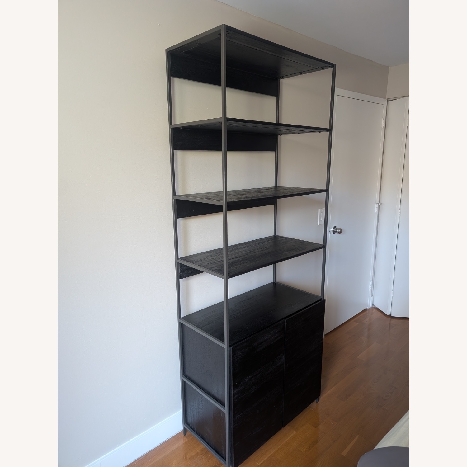 West Elm Industrial Black Wood Bookcase - image-1