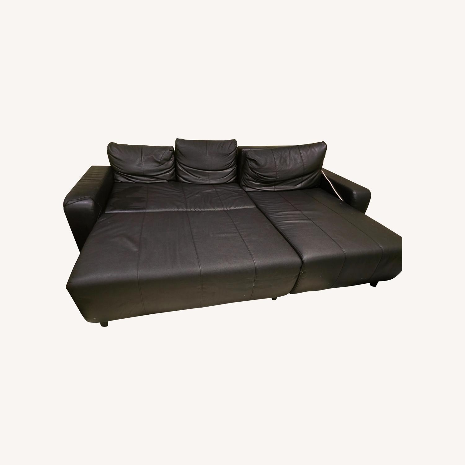 Ashley Furniture Black Leather 3+ Piece Sectional - image-0