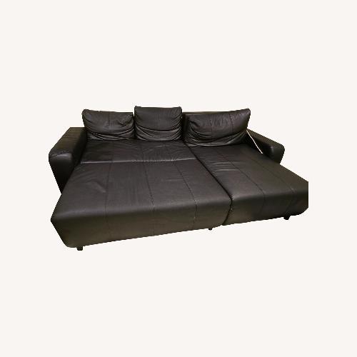 Used Ashley Furniture Black Leather 3+ Piece Sectional for sale on AptDeco