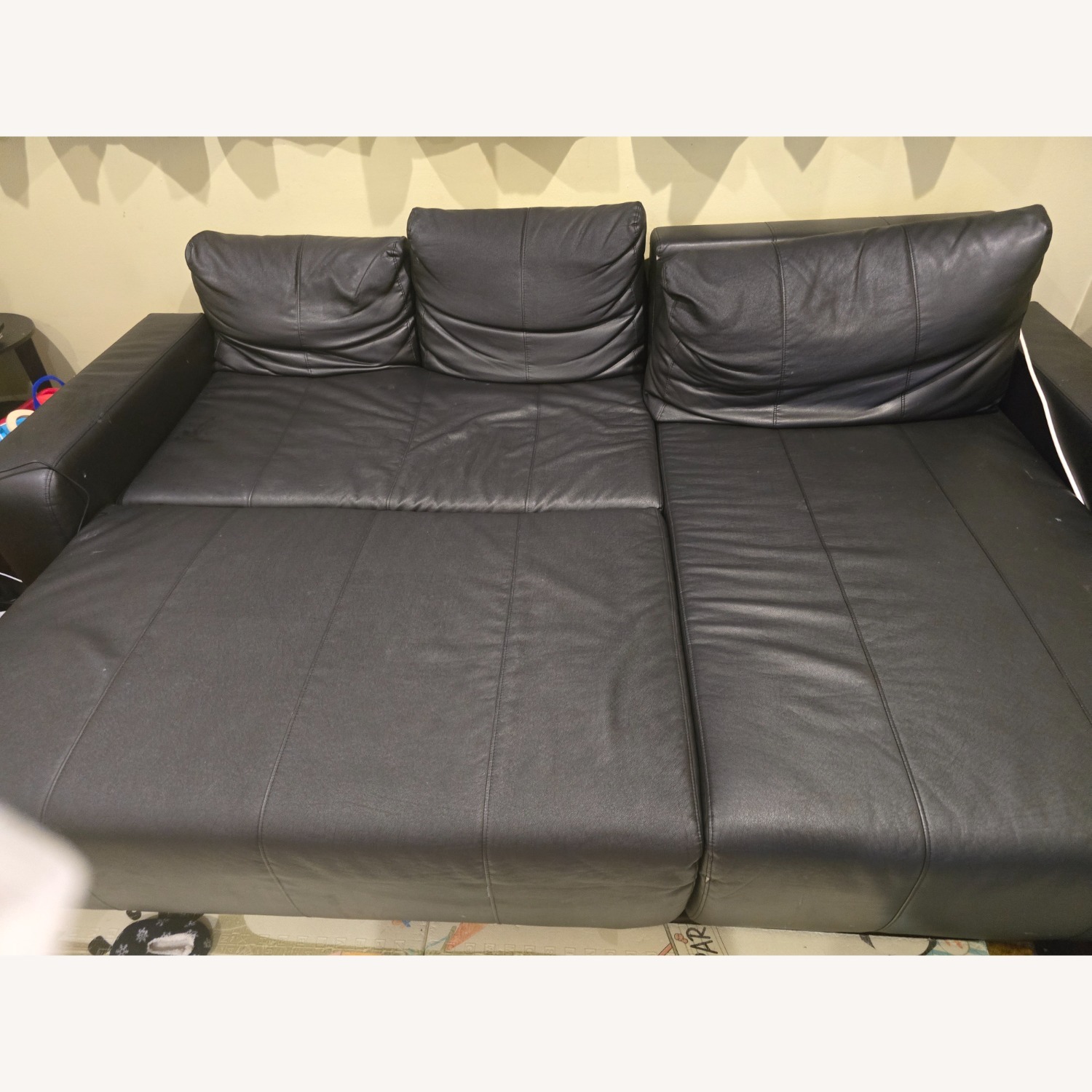 Ashley Furniture Black Leather 3+ Piece Sectional - image-3