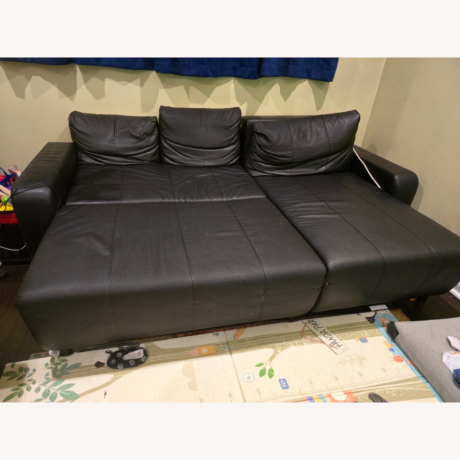 Ashley Furniture Black Leather 3+ Piece Sectional - image-2