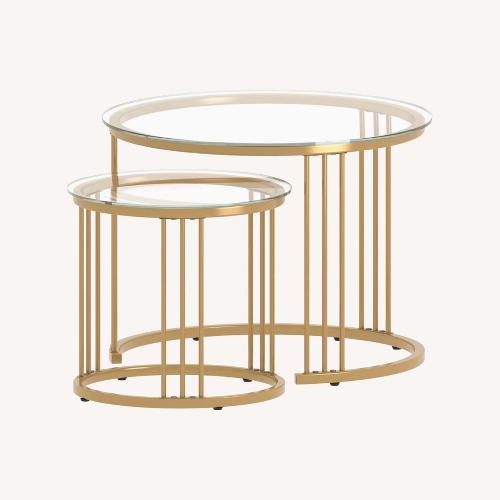 Used Round Coffee Table Two-piece Set  for sale on AptDeco