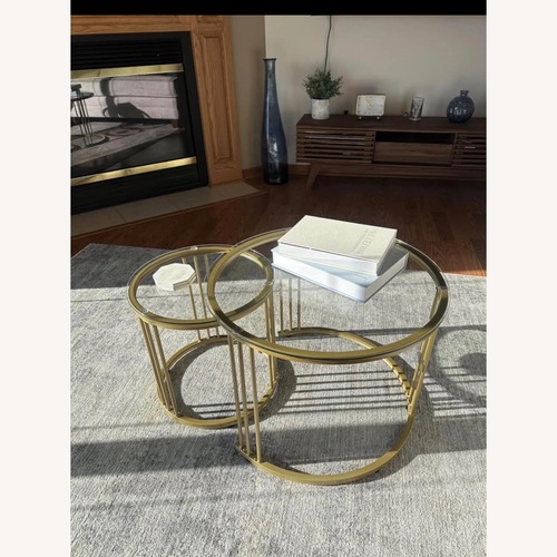 Used Round Coffee Table Two-piece Set for sale on AptDeco
