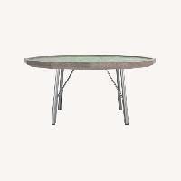 Crate & Barrel Light Brown Marble Coffee Table