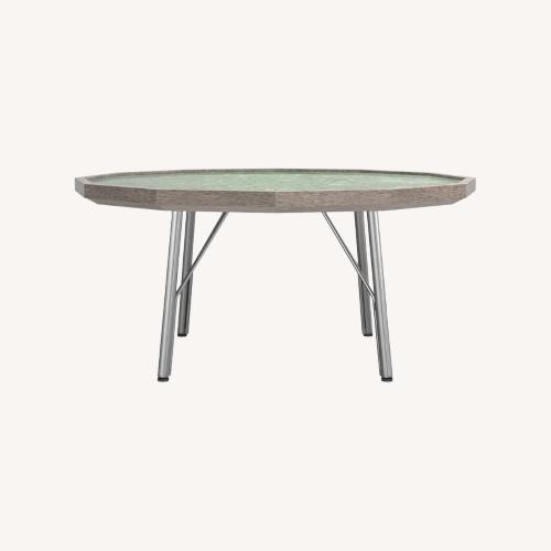 Used Crate & Barrel Light Brown Marble Coffee Table for sale on AptDeco