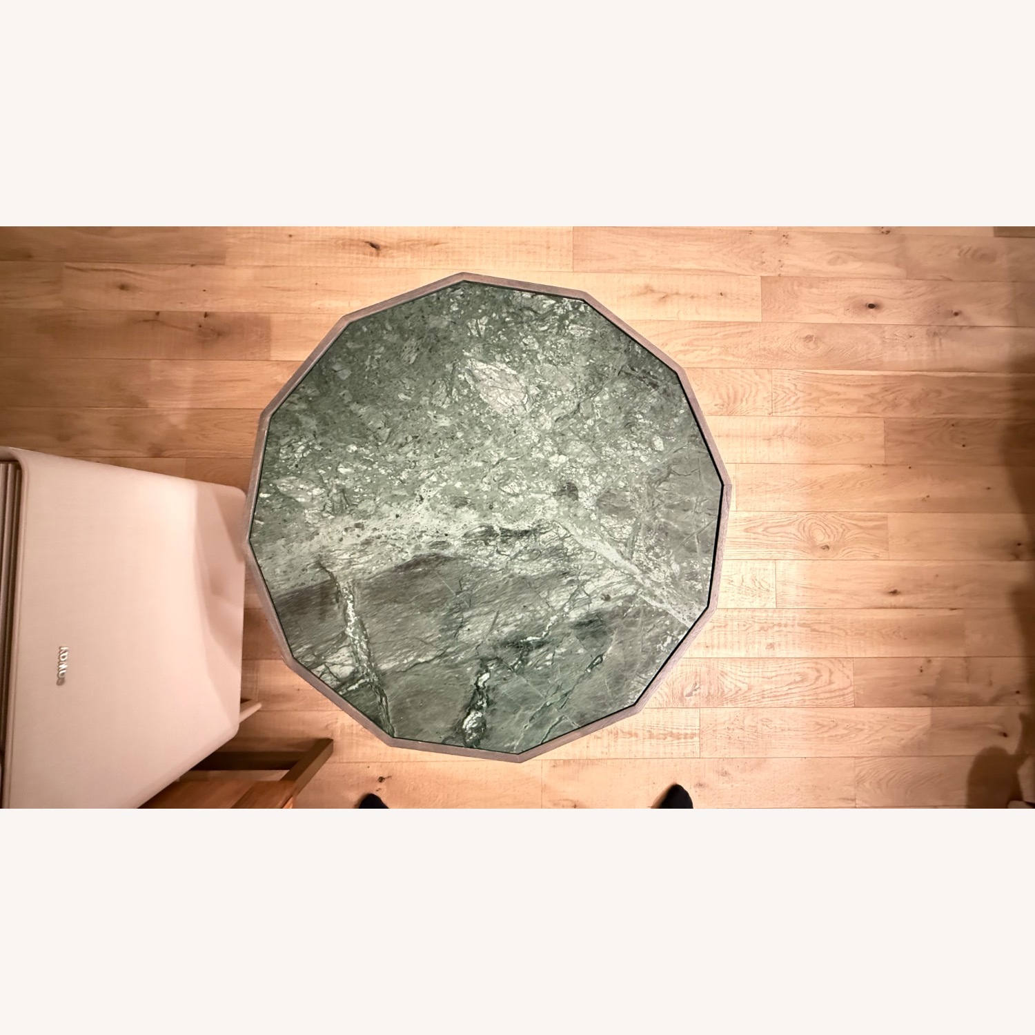 Crate & Barrel Light Brown Marble Coffee Table - image-1