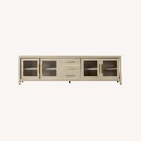 Graydon Shagreen Glass 4-Door Media Console with Drawers