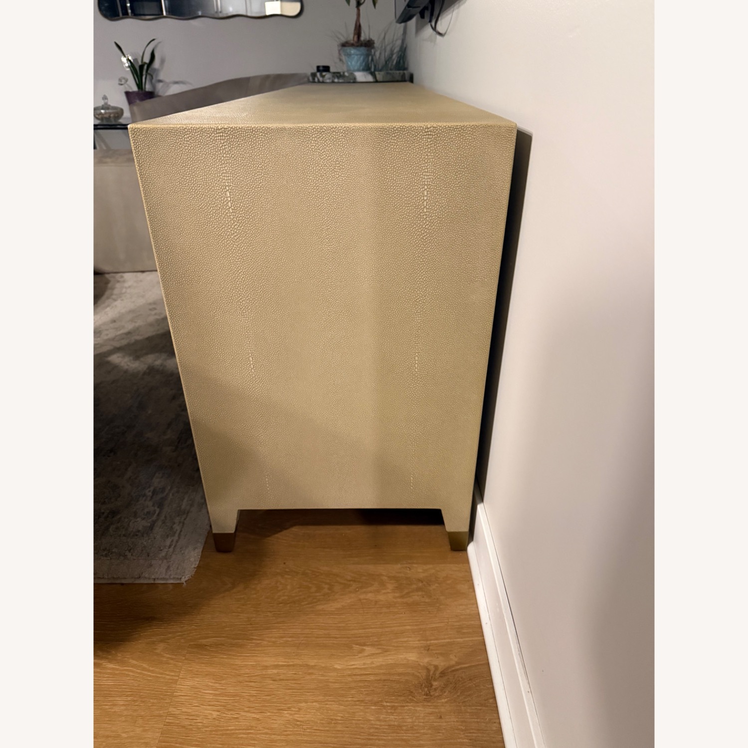 Graydon Shagreen Glass 4-Door Media Console with Drawers - image-3