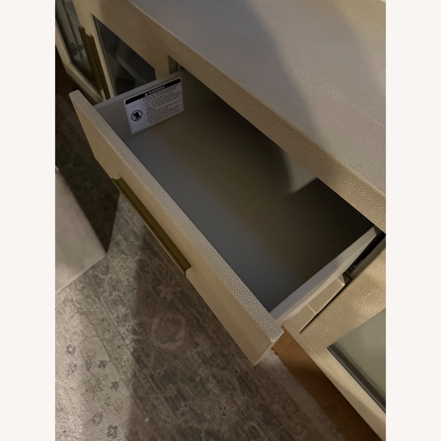 Graydon Shagreen Glass 4-Door Media Console with Drawers - image-5