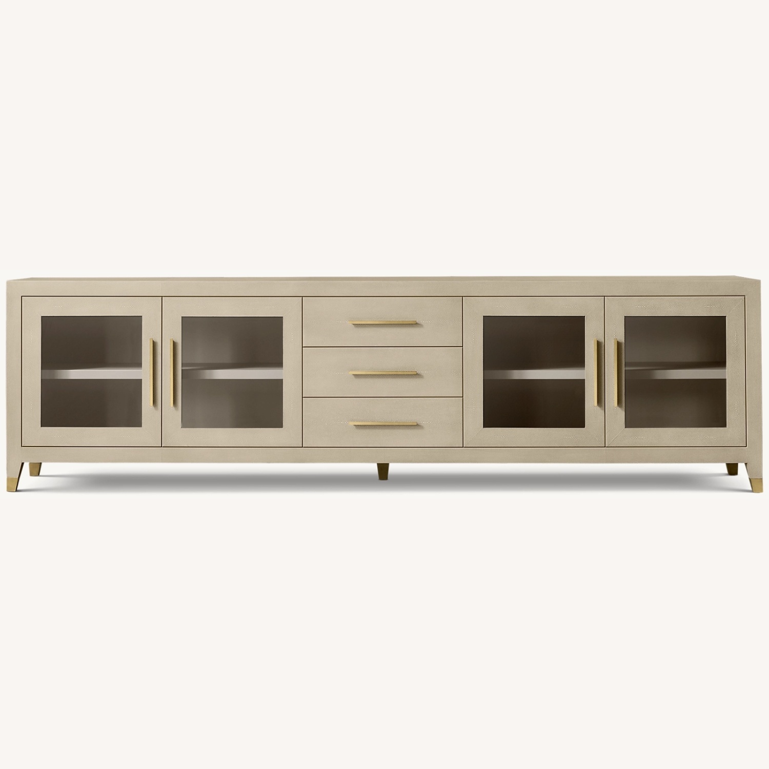 Graydon Shagreen Glass 4-Door Media Console with Drawers - image-7