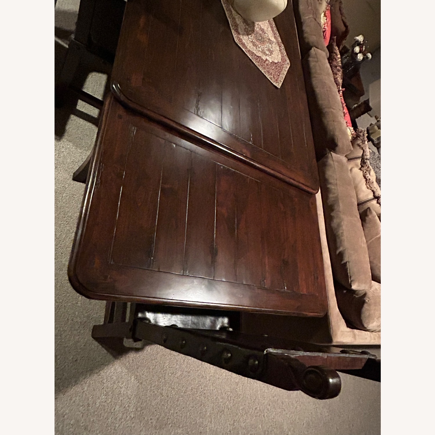 Dark Brown Leather Dining Set - image-3