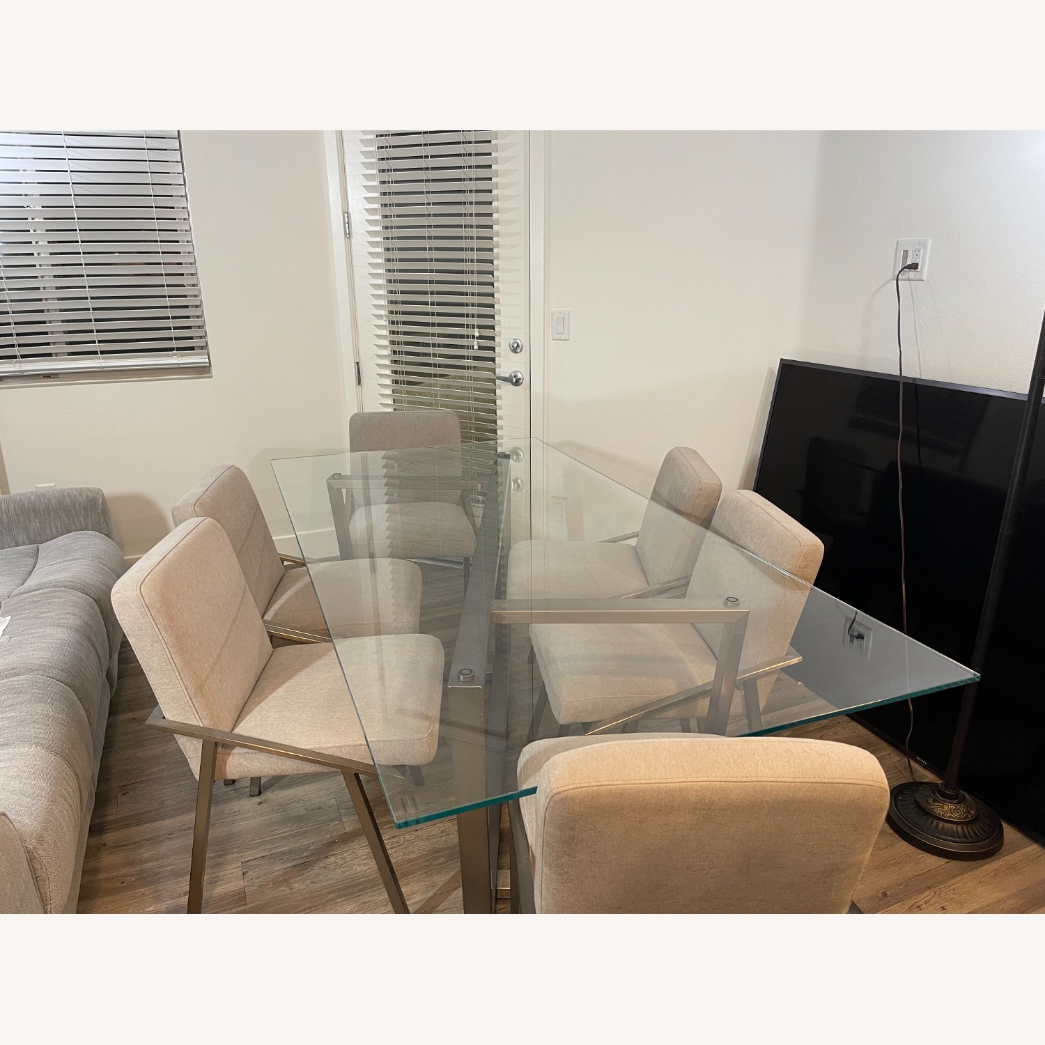 Living Spaces Daphne Glass Dining Table Set - image-4